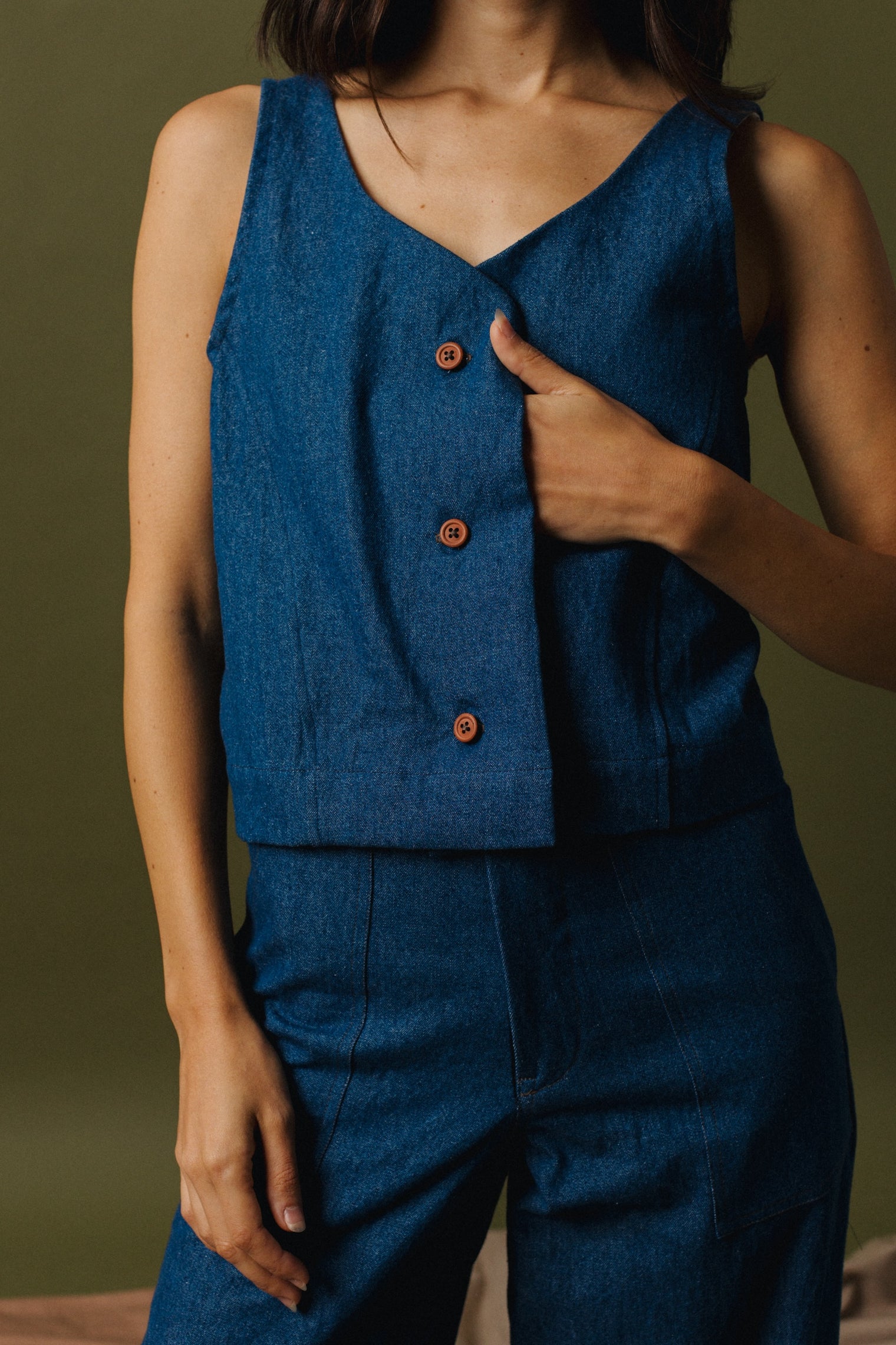Cecily Vest - Denim