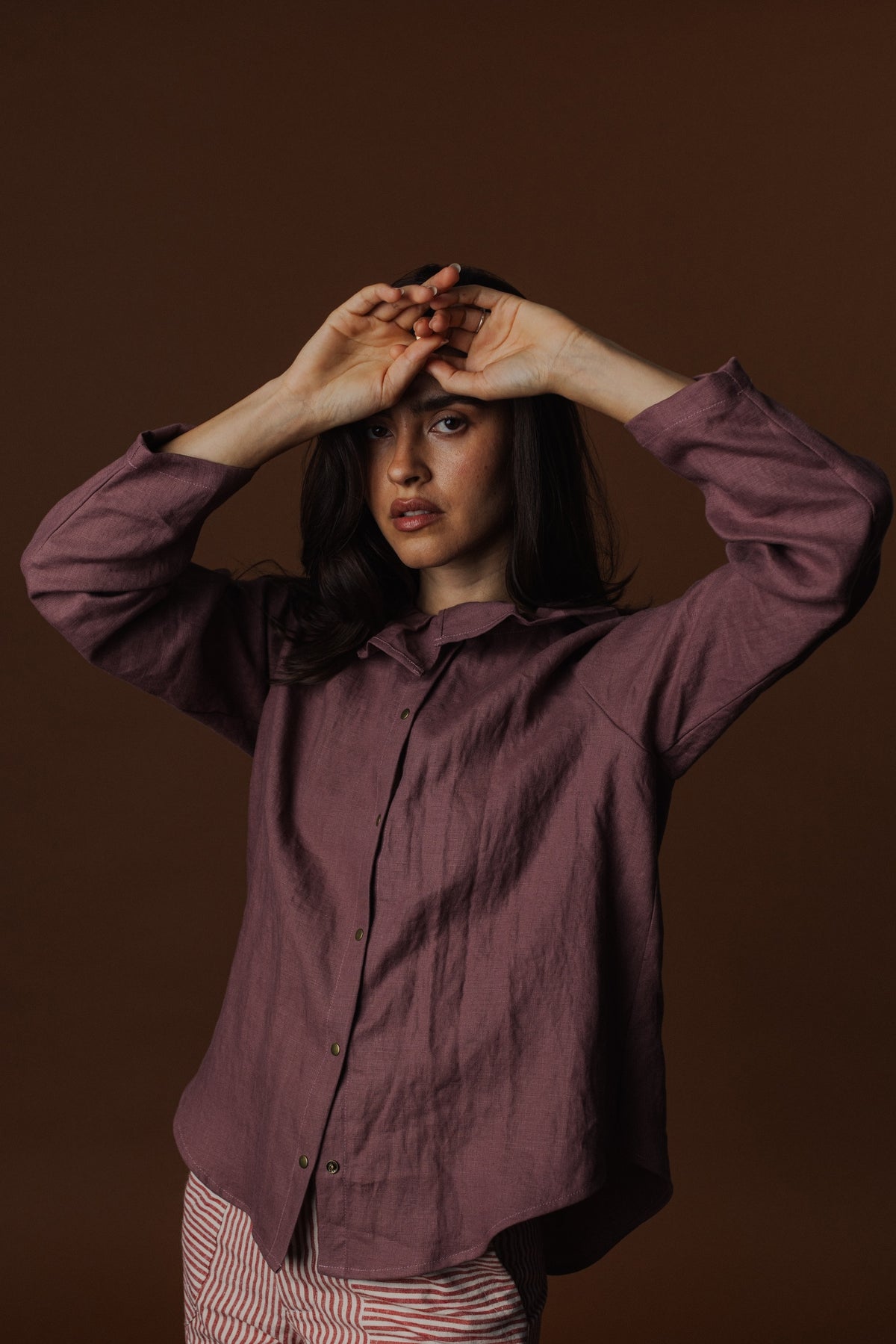 Frill Collar Celine Shirt - Linen