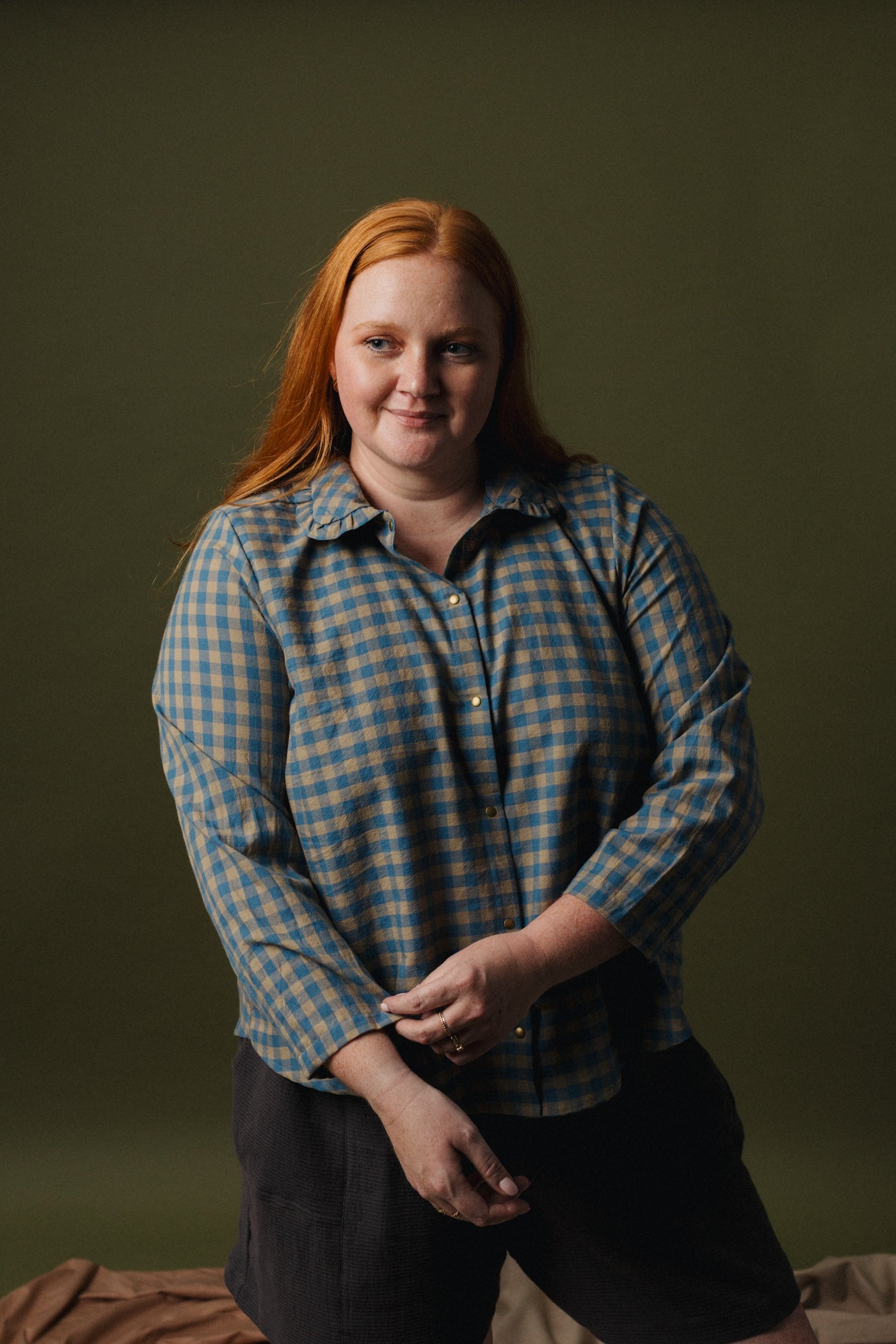 Ruffle Collar Celine Shirt - Handwoven Cotton