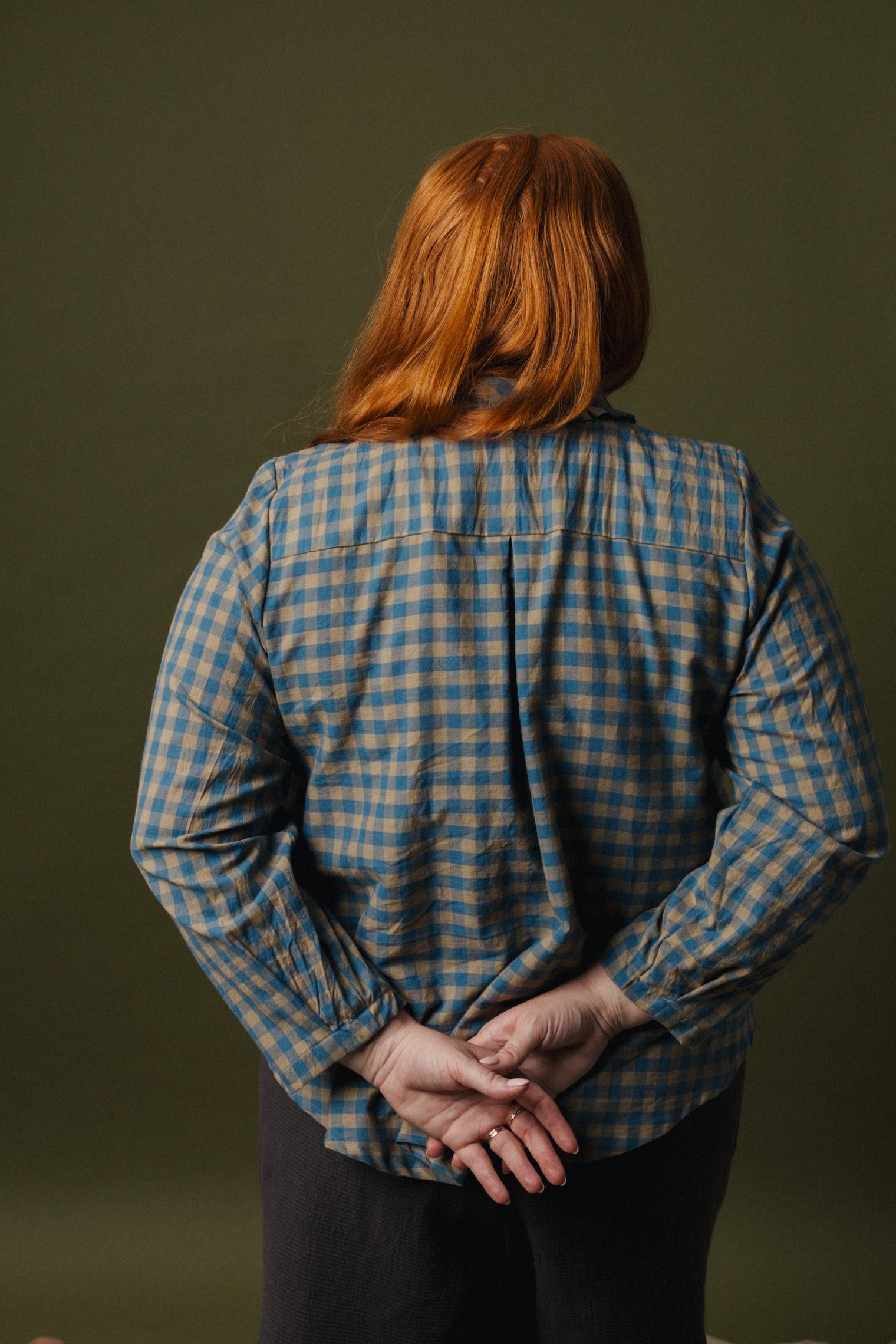 Ruffle Collar Celine Shirt - Handwoven Cotton