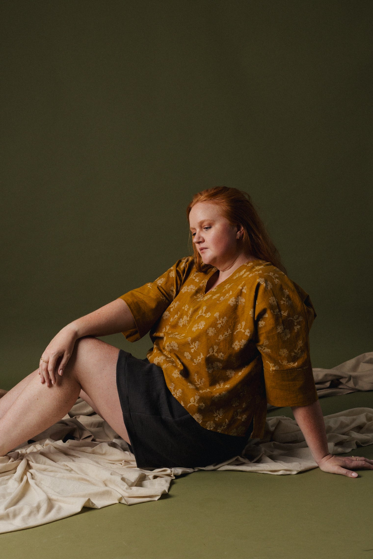 3/4 Sleeve Hanna Top - Block Printed Cotton