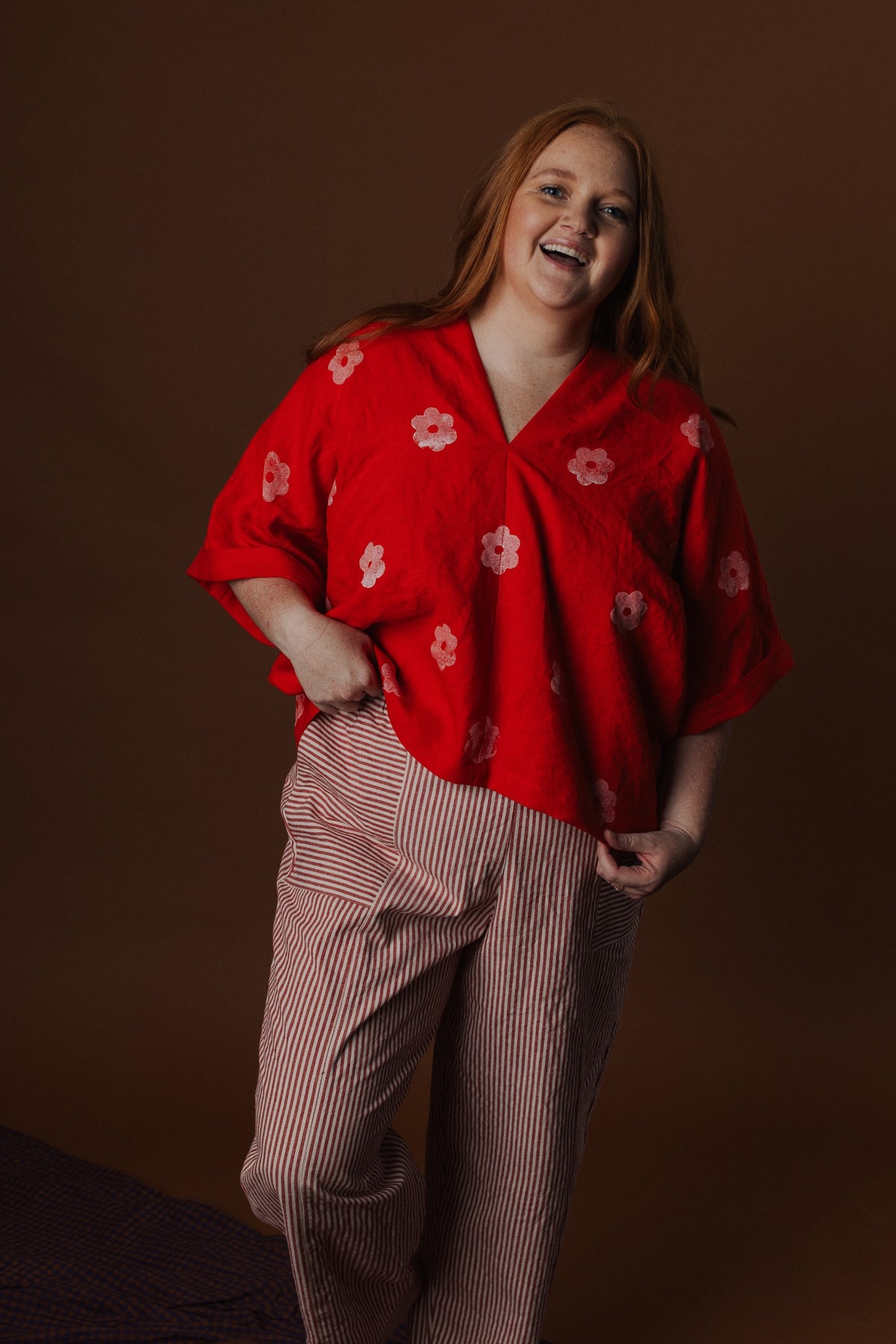 Judith Top - Block Printed Linen