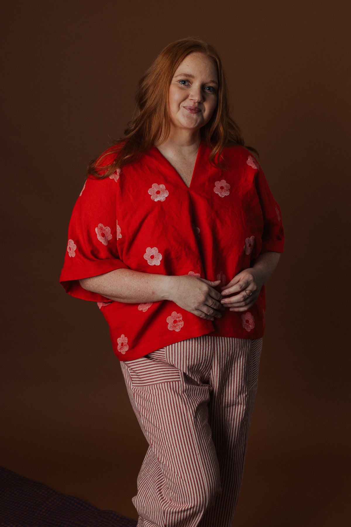Judith Top - Block Printed Linen