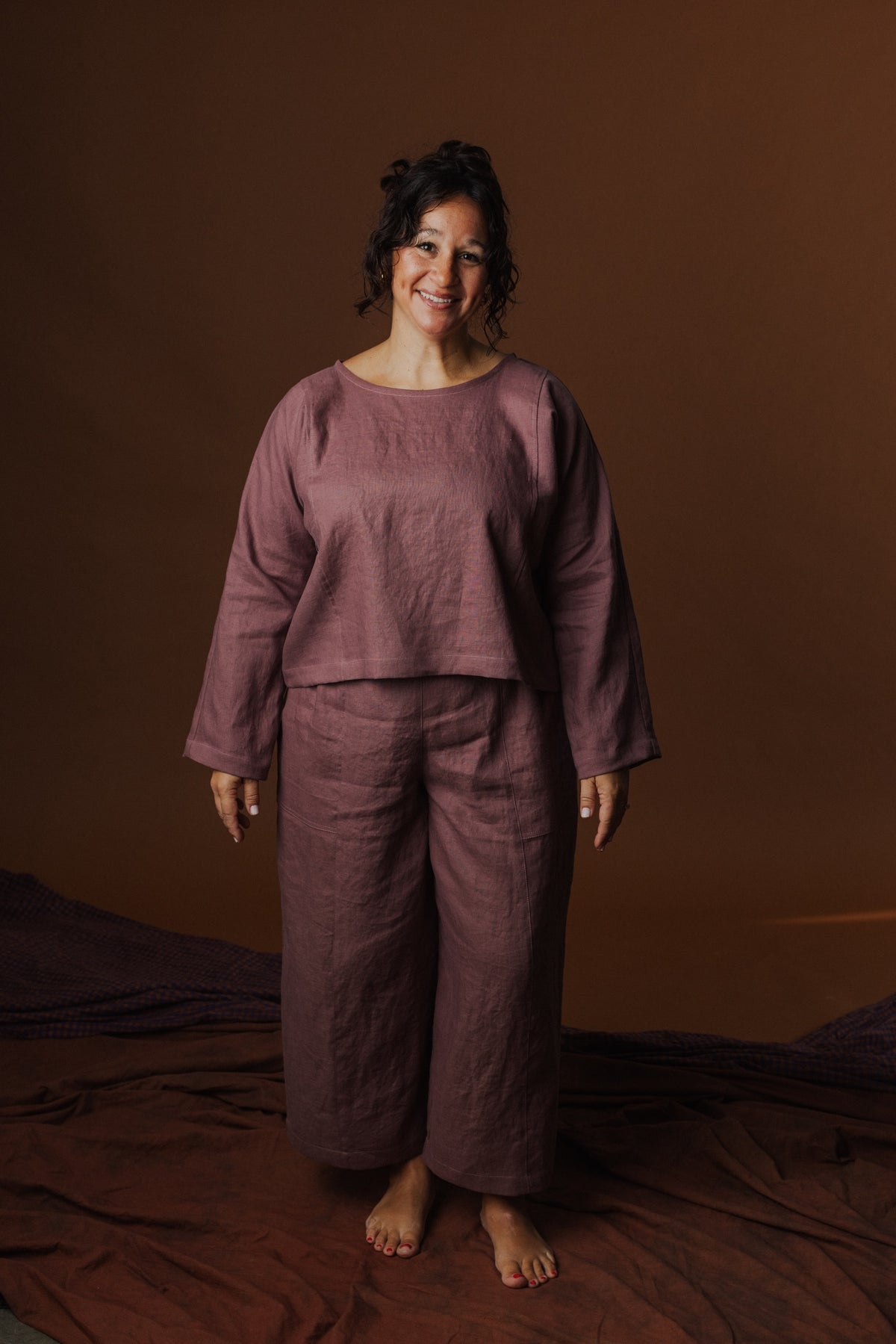 Long Sleeve Lounge Set - Linen