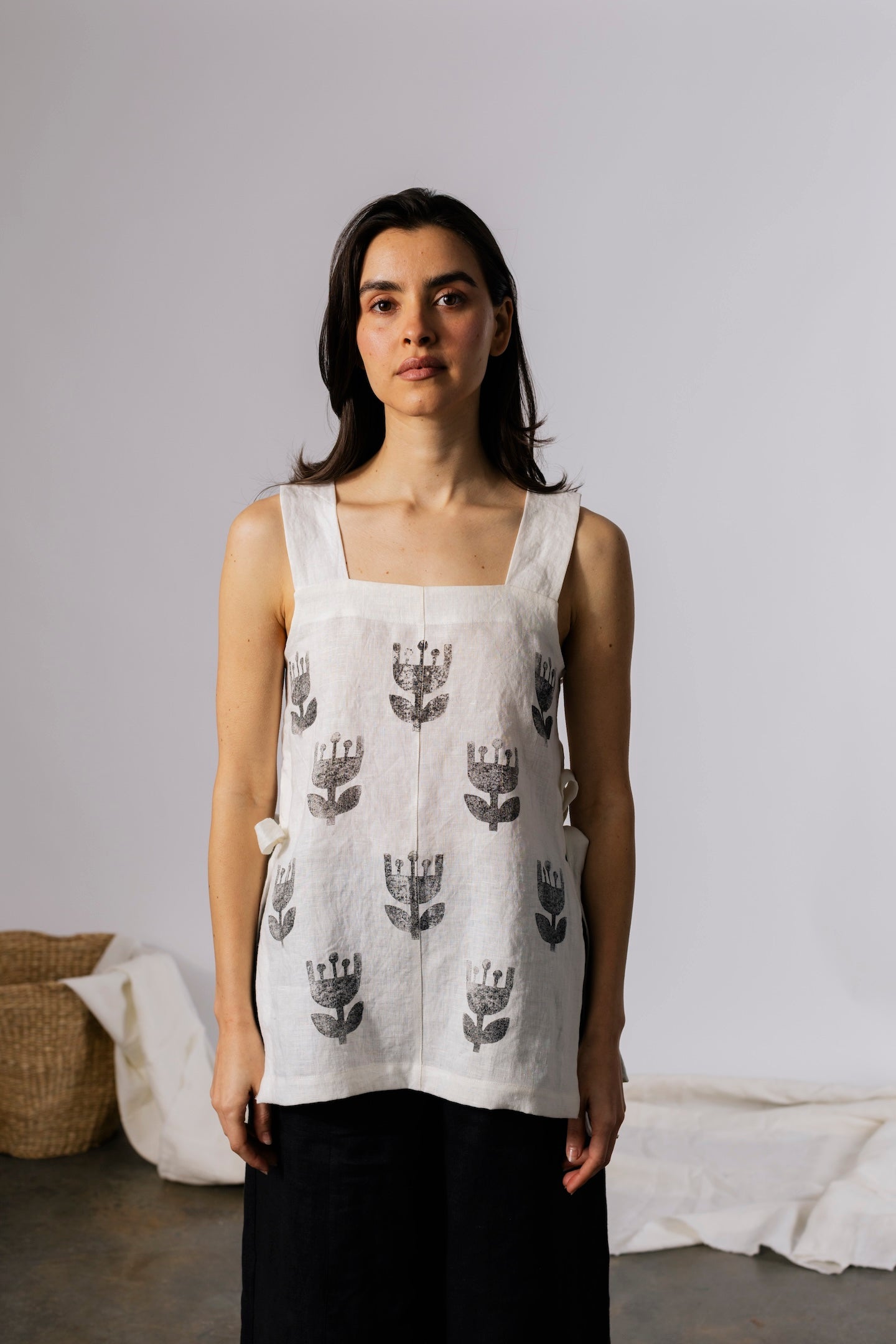 Maeva Top - Block Printed Linen