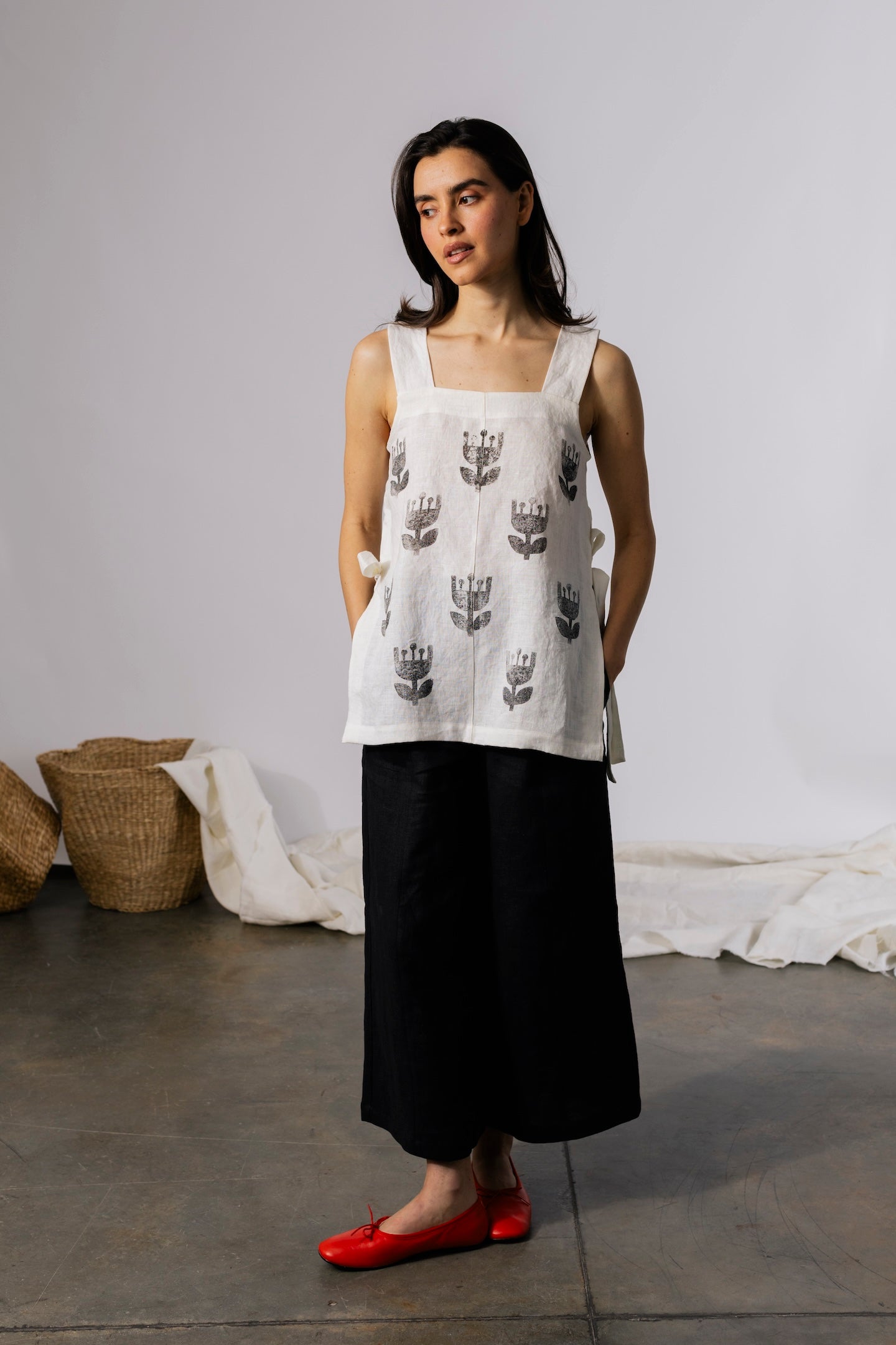 Maeva Top - Block Printed Linen