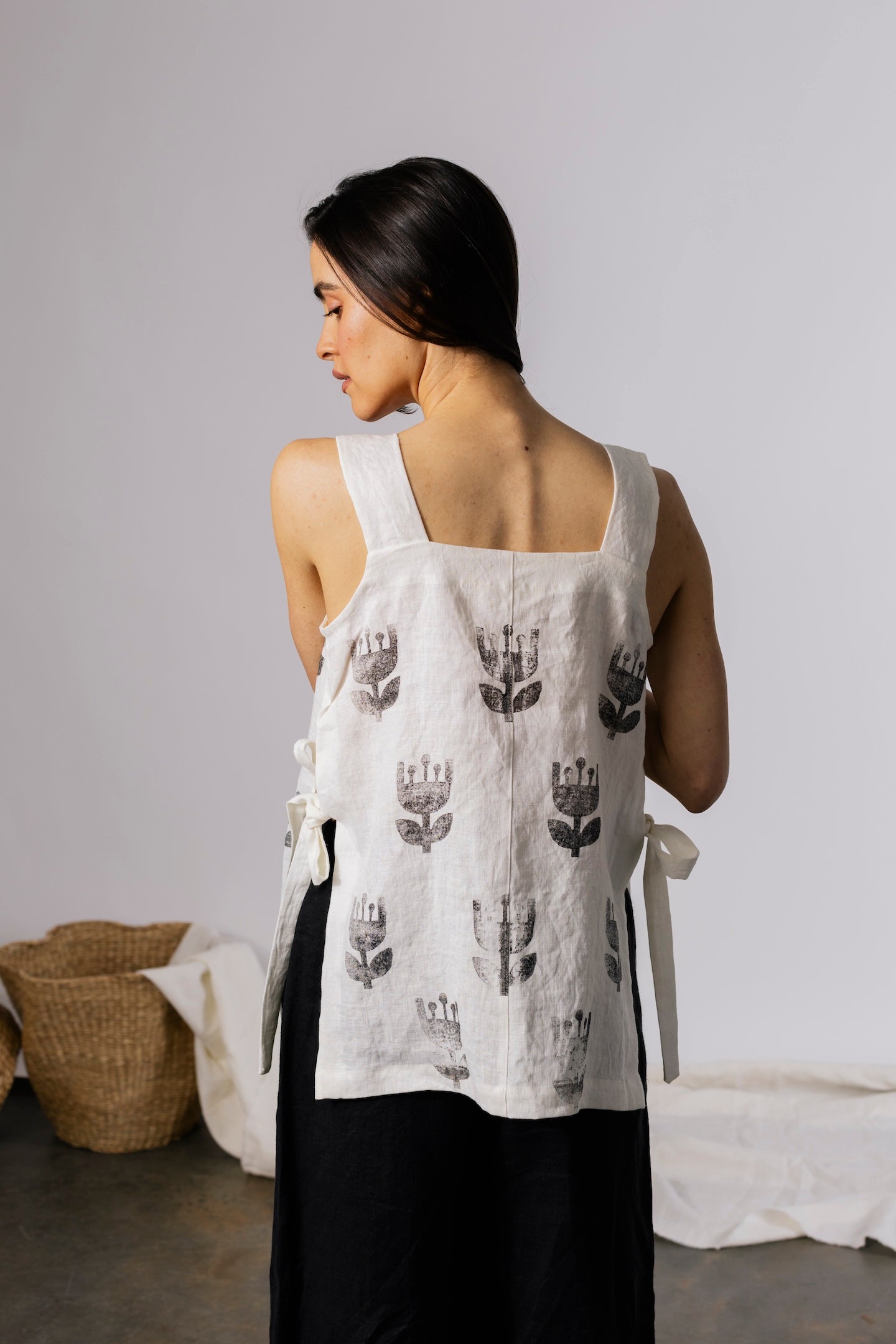 Maeva Top - Block Printed Linen