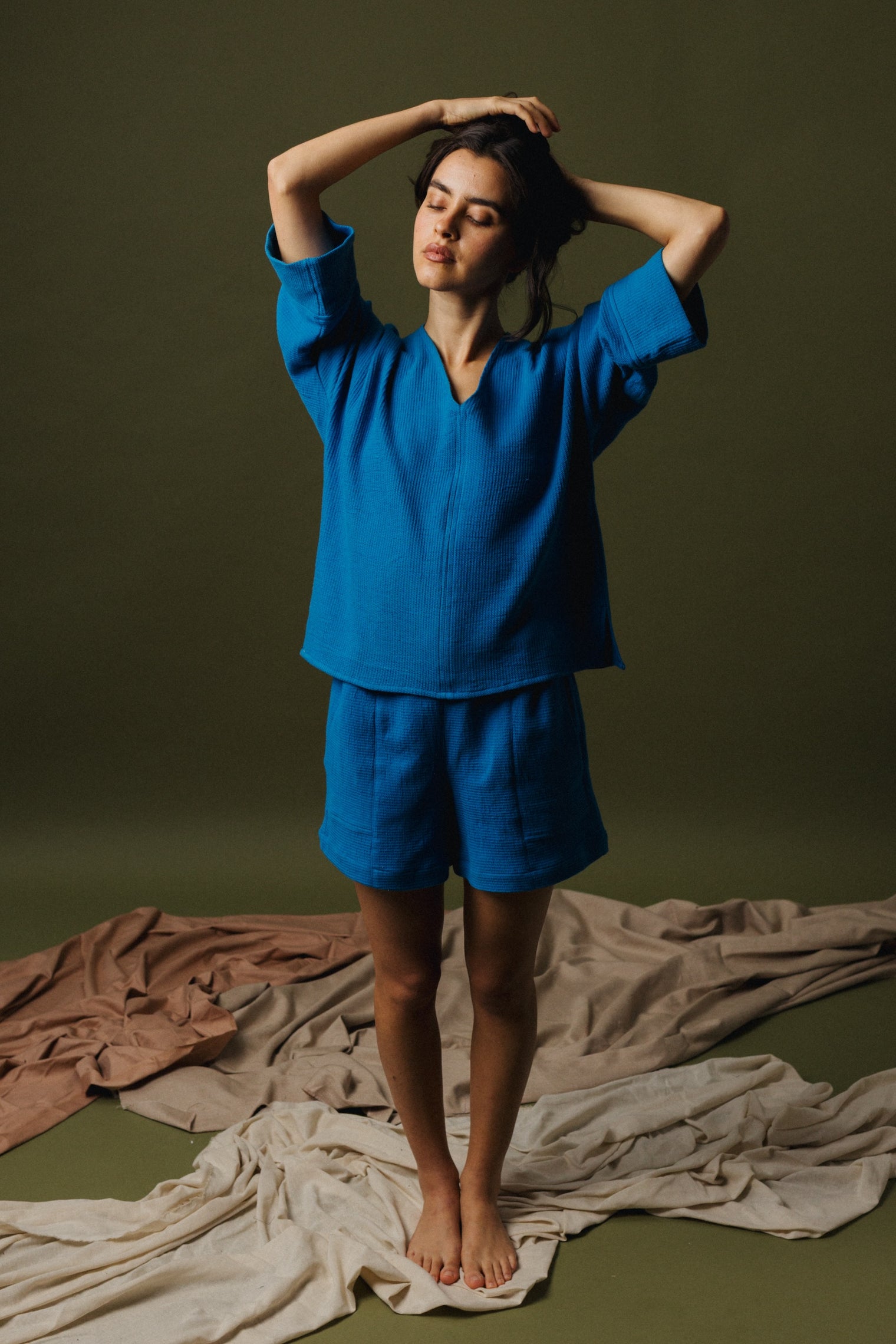 3/4 Sleeve Hanna Top - Waffle