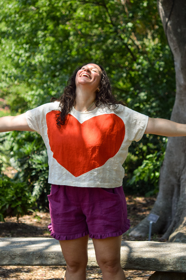 Heart Top - Handwoven Cotton