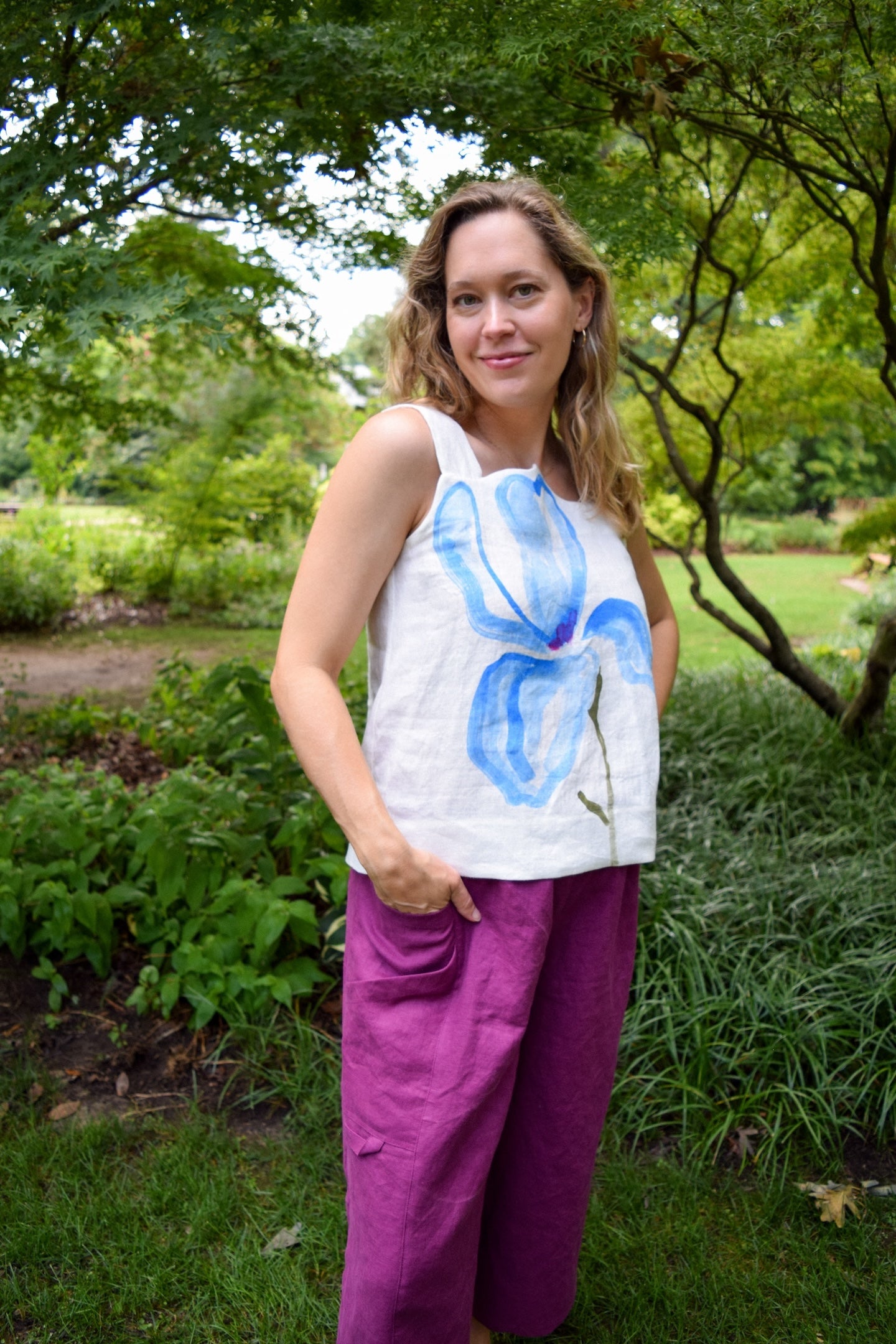 Bloom Top - Limited Edition - Handpainted on Linen