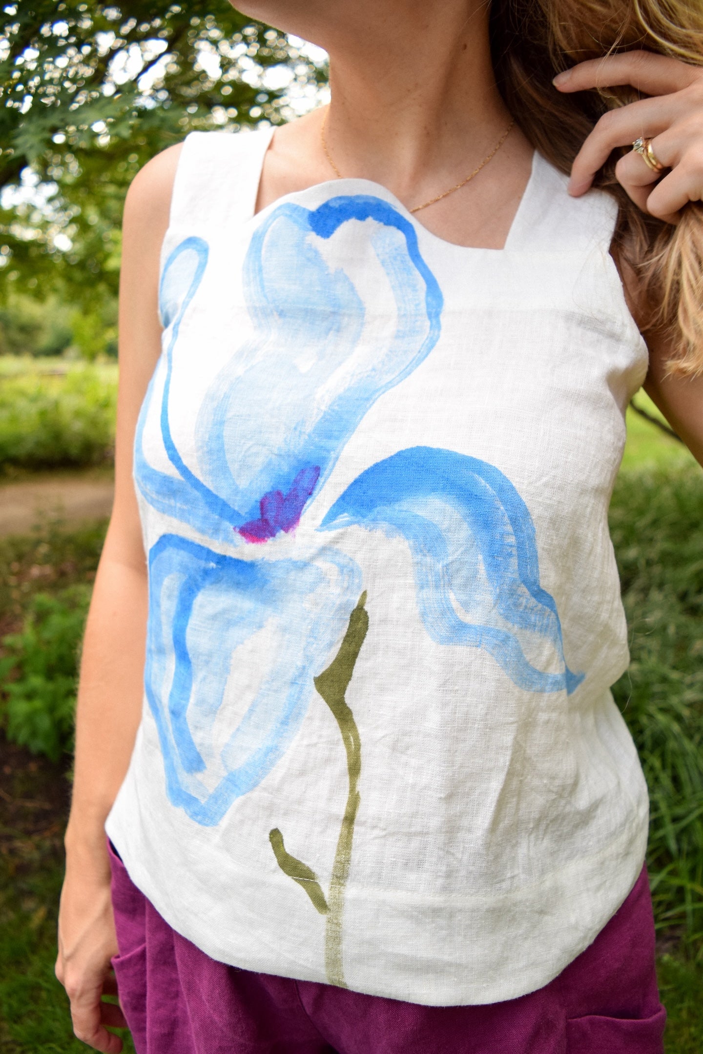 Bloom Top - Limited Edition - Handpainted on Linen