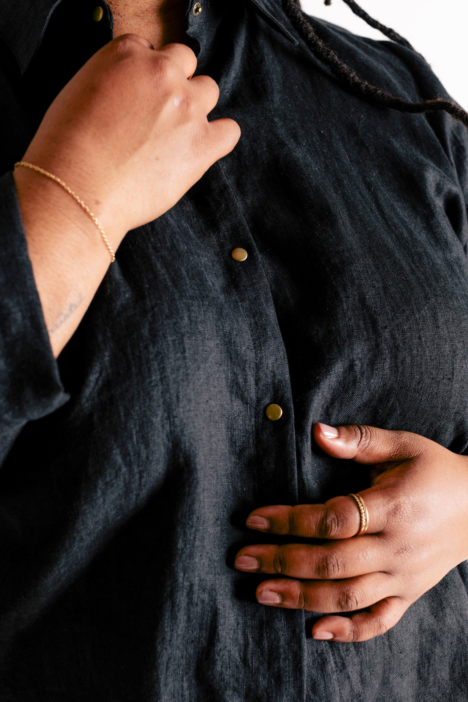 Ruffle Collar Celine Shirt - Linen