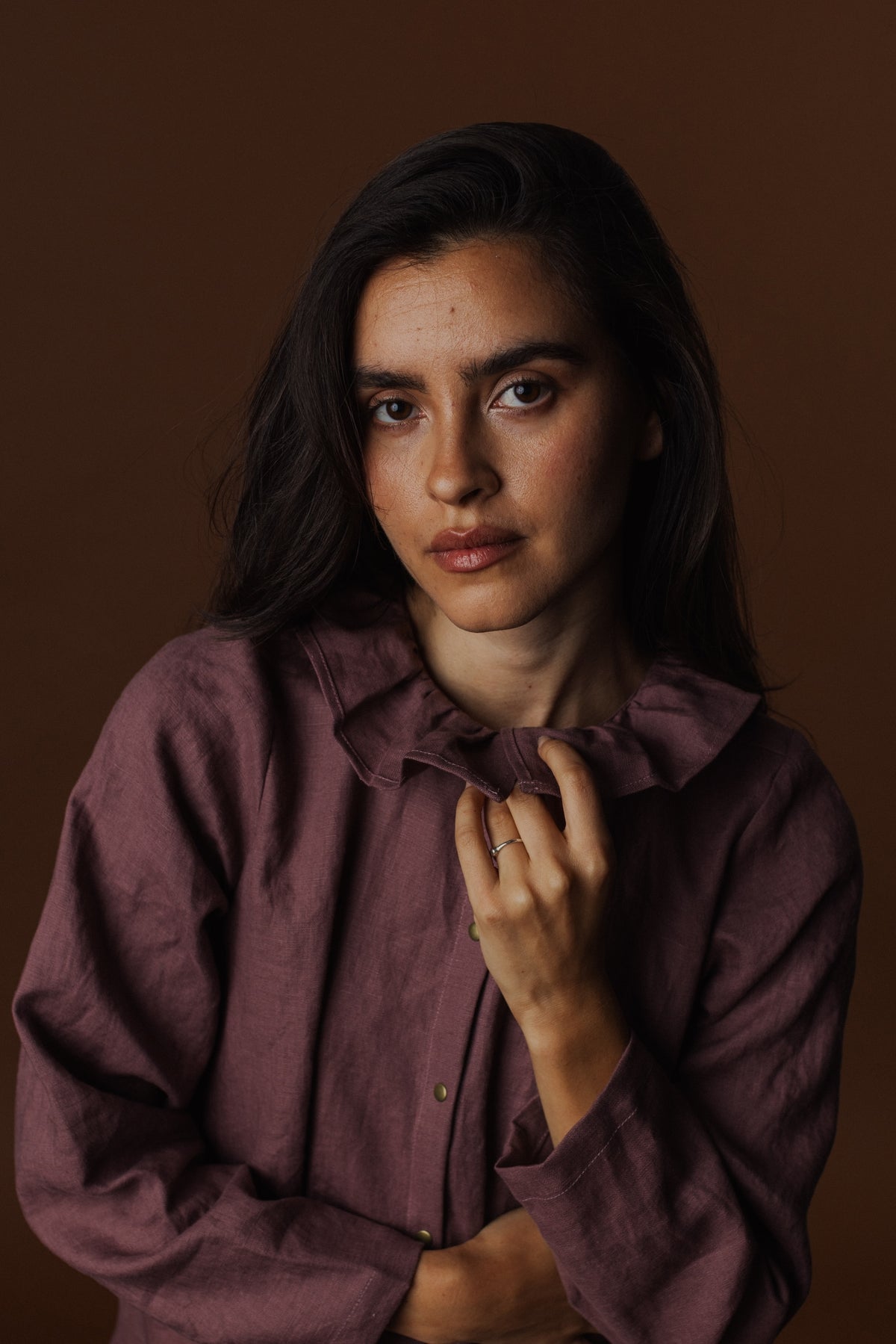 Frill Collar Celine Shirt - Linen