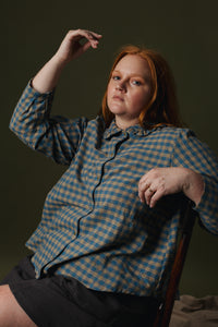Ruffle Collar Celine Shirt - Handwoven Cotton