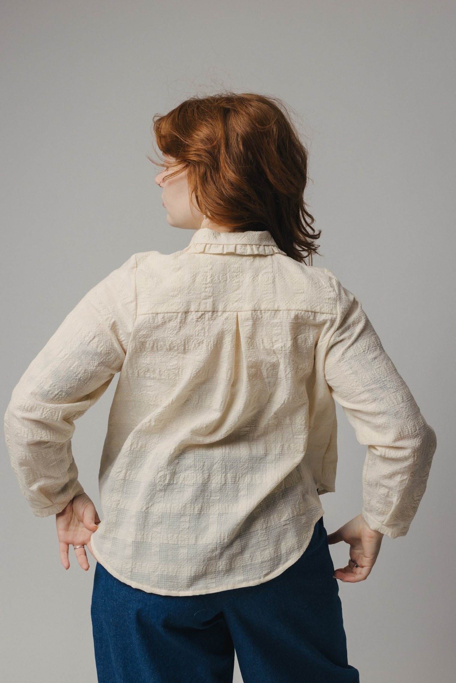 Ruffle Collar Celine Shirt - Cotton