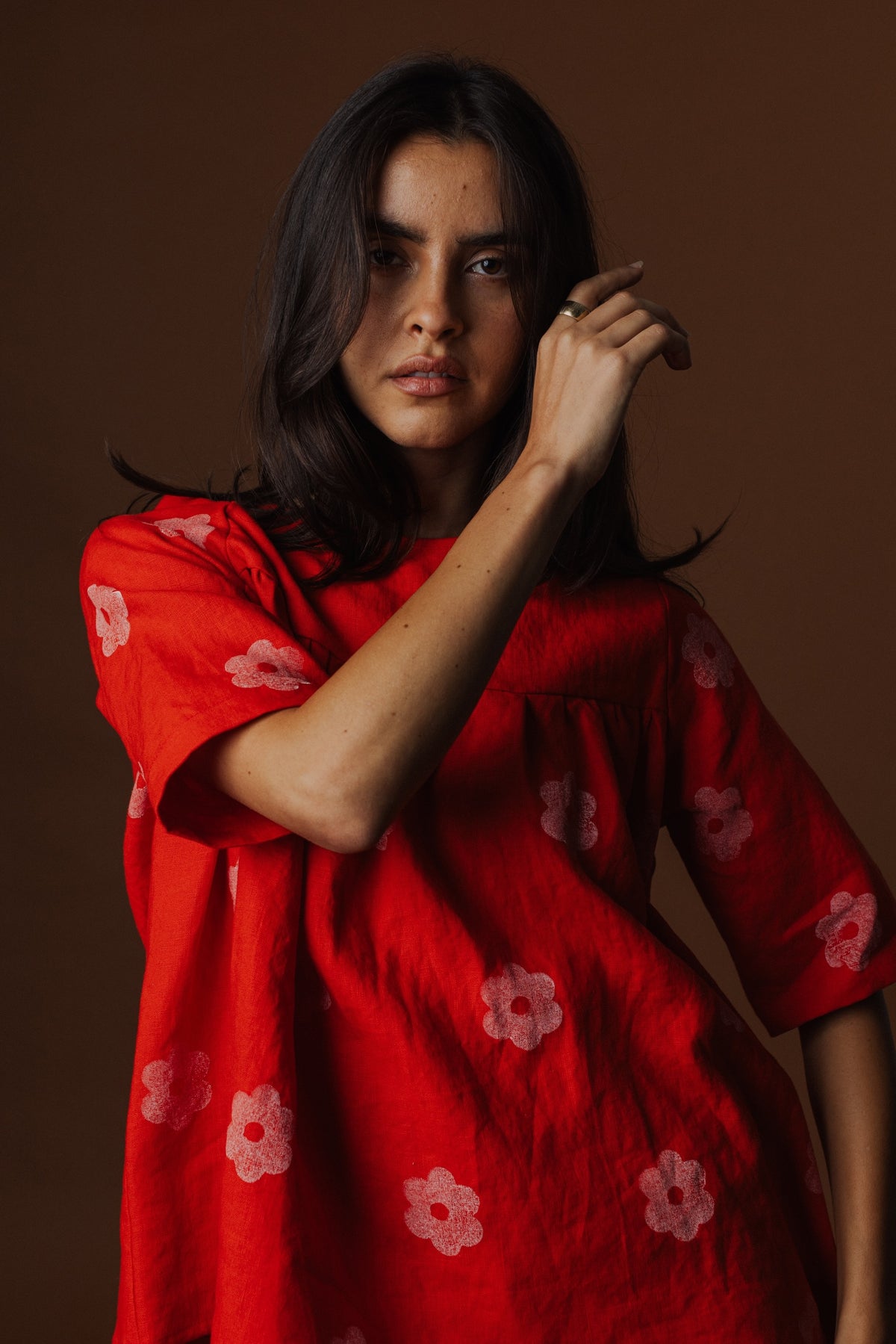 Claire Blouse - Block Printed Linen