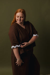 Haven Tee - Linen with Ric Rac