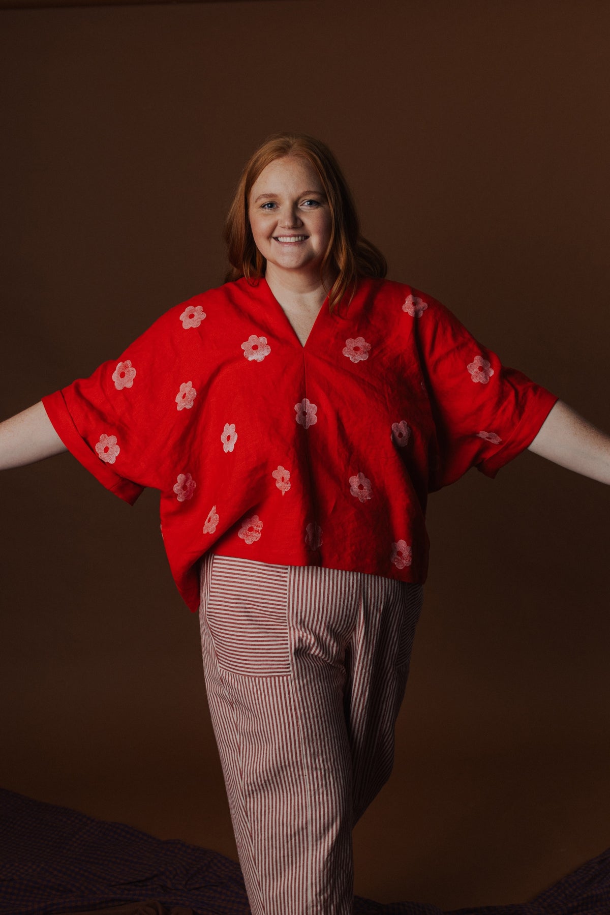 Judith Top - Block Printed Linen