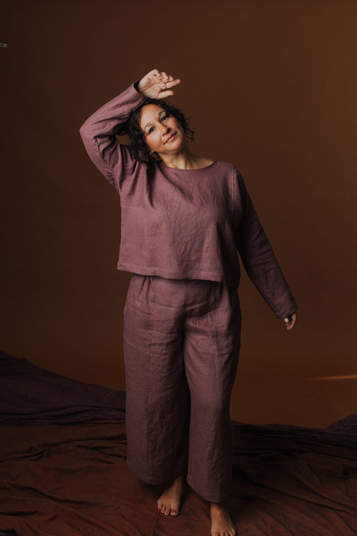 Long Sleeve Lounge Set - Linen