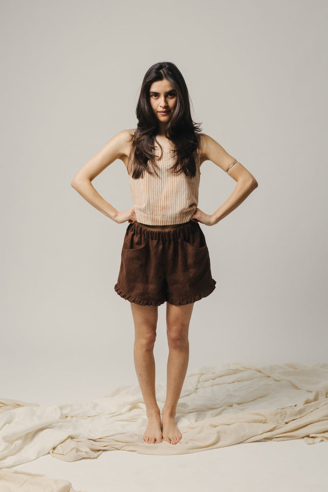 Ruffle Short - Linen