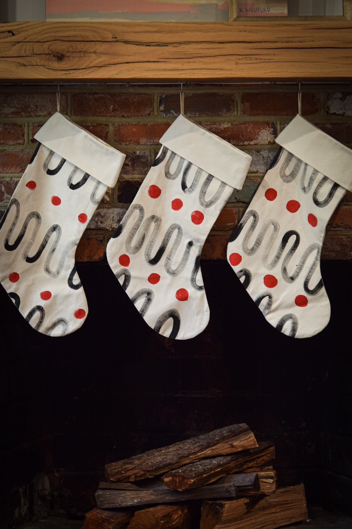 Big Christmas Stocking - Handpainted