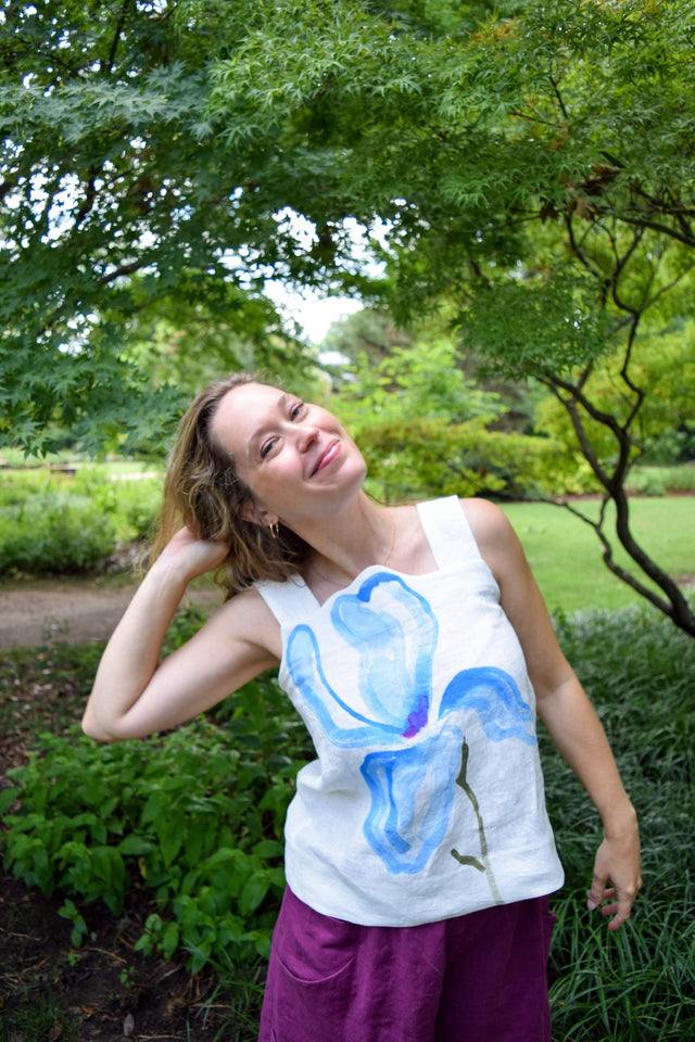 Bloom Top - Limited Edition - Handpainted on Linen