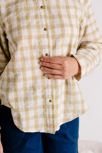 Ruffle Collar Celine Shirt - Handwoven Cotton
