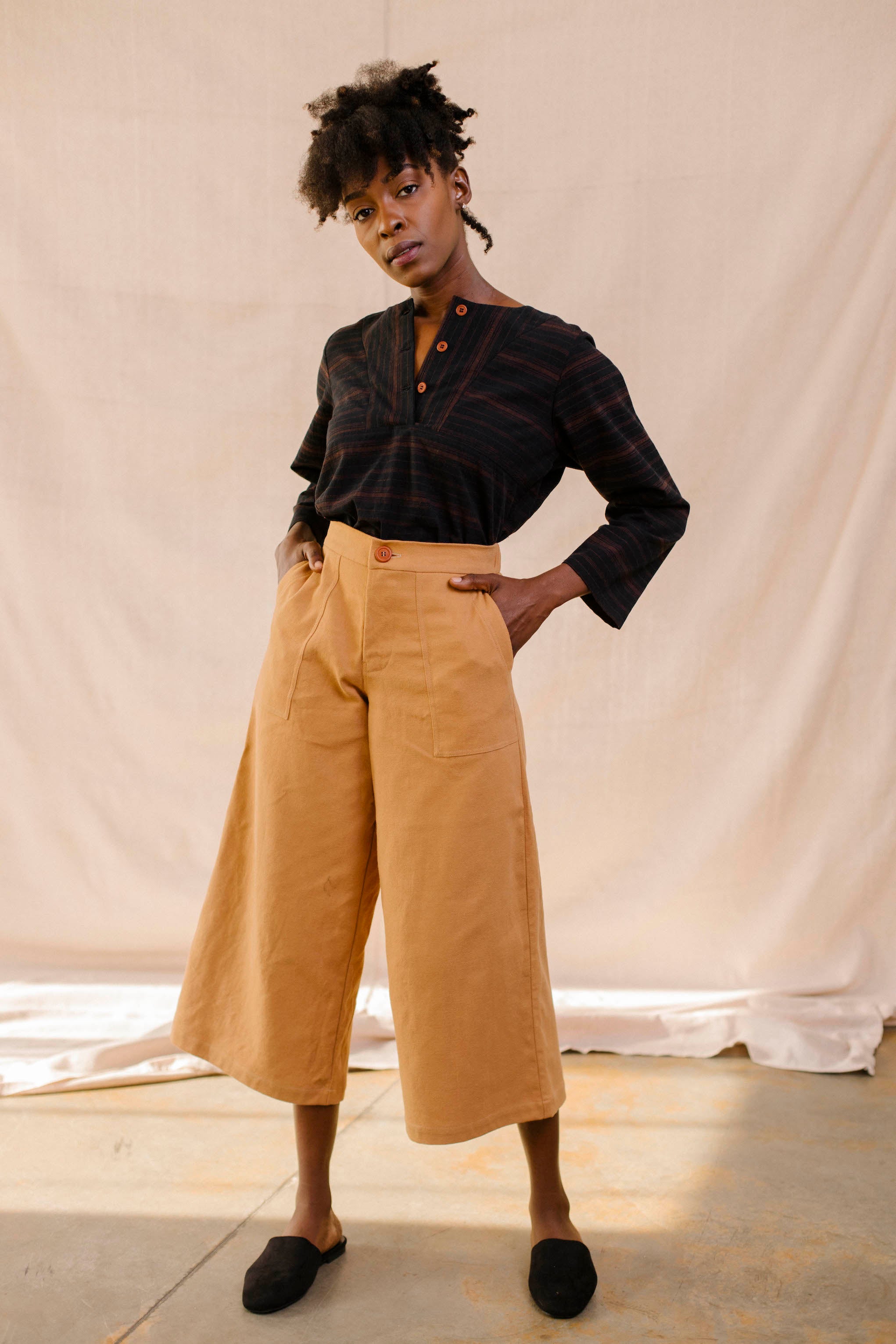 Frankie Wide Pant - Brushed Twill